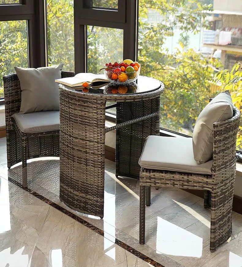 High quality garden outdoor terrace furniture rattan chair set balcony terrace set table and chair CECT012