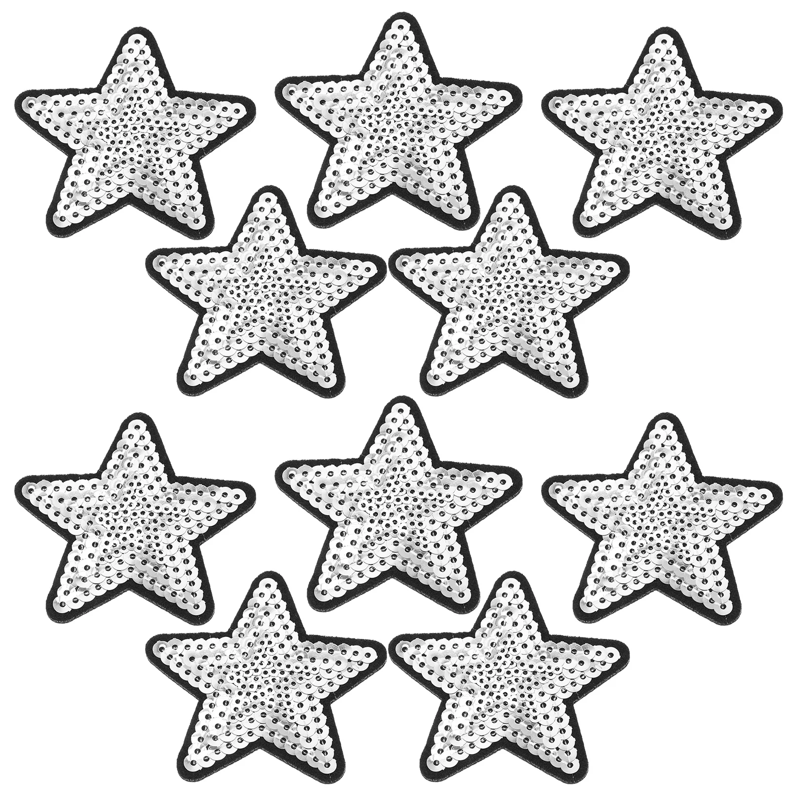 

10pcs Star Shaped Sequins Applique Patches Iron On Sew For Clothing Repair Jeans Jackets Backpacks Hats Diy Crafts Patches For