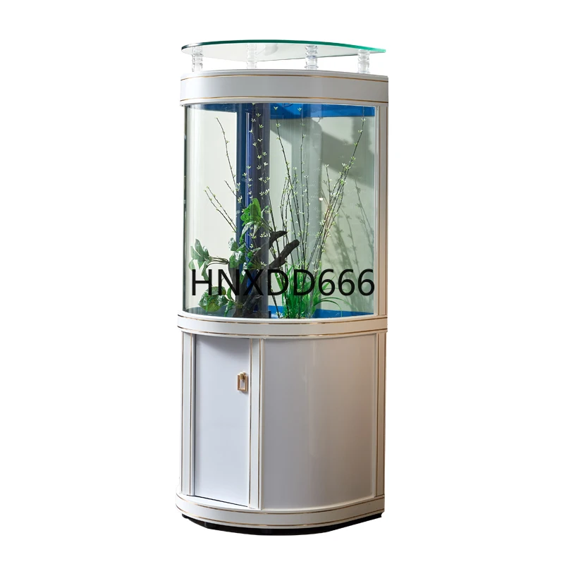 

Light luxury semi-round bottom filter fish tank living room small household