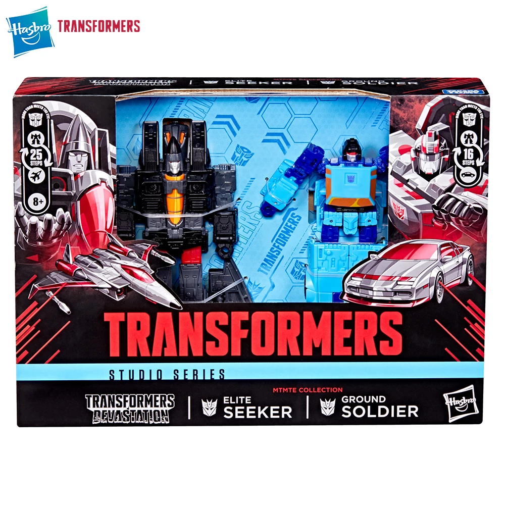 새로운 Hasbro 트랜스포머 스튜디오 시리즈 MTMTE 컬렉션 그라운드 솔져 및 엘리트 시커 2팩 세트(트랜스포머: Devastation)