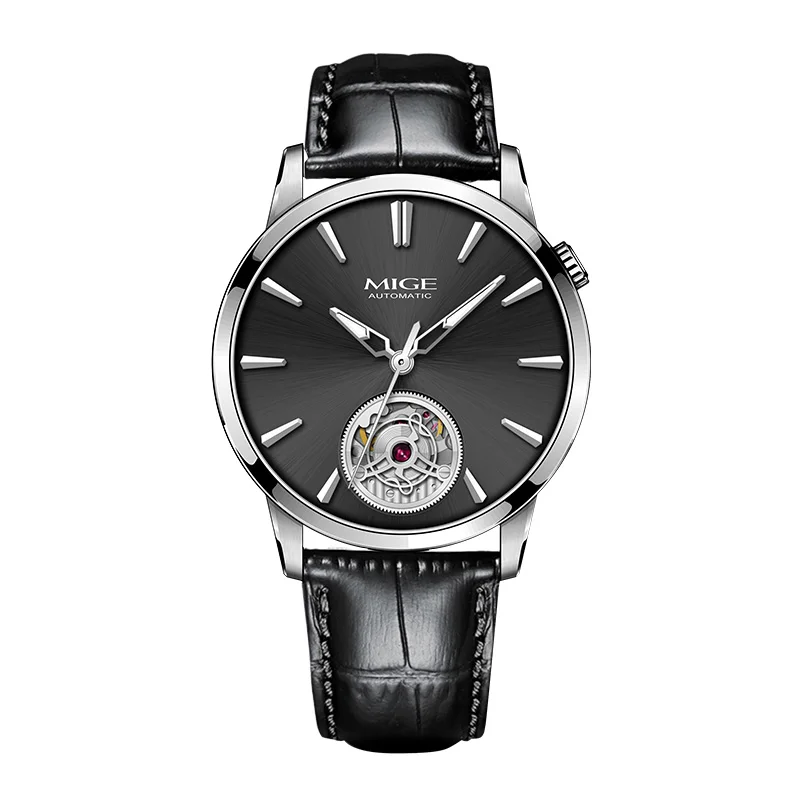 MIGE Men's Watches Mechanical Automatic Watch Waterproof Top Brand Diamond Luxury Luminous Calendar Wristwatch Stainless Stee