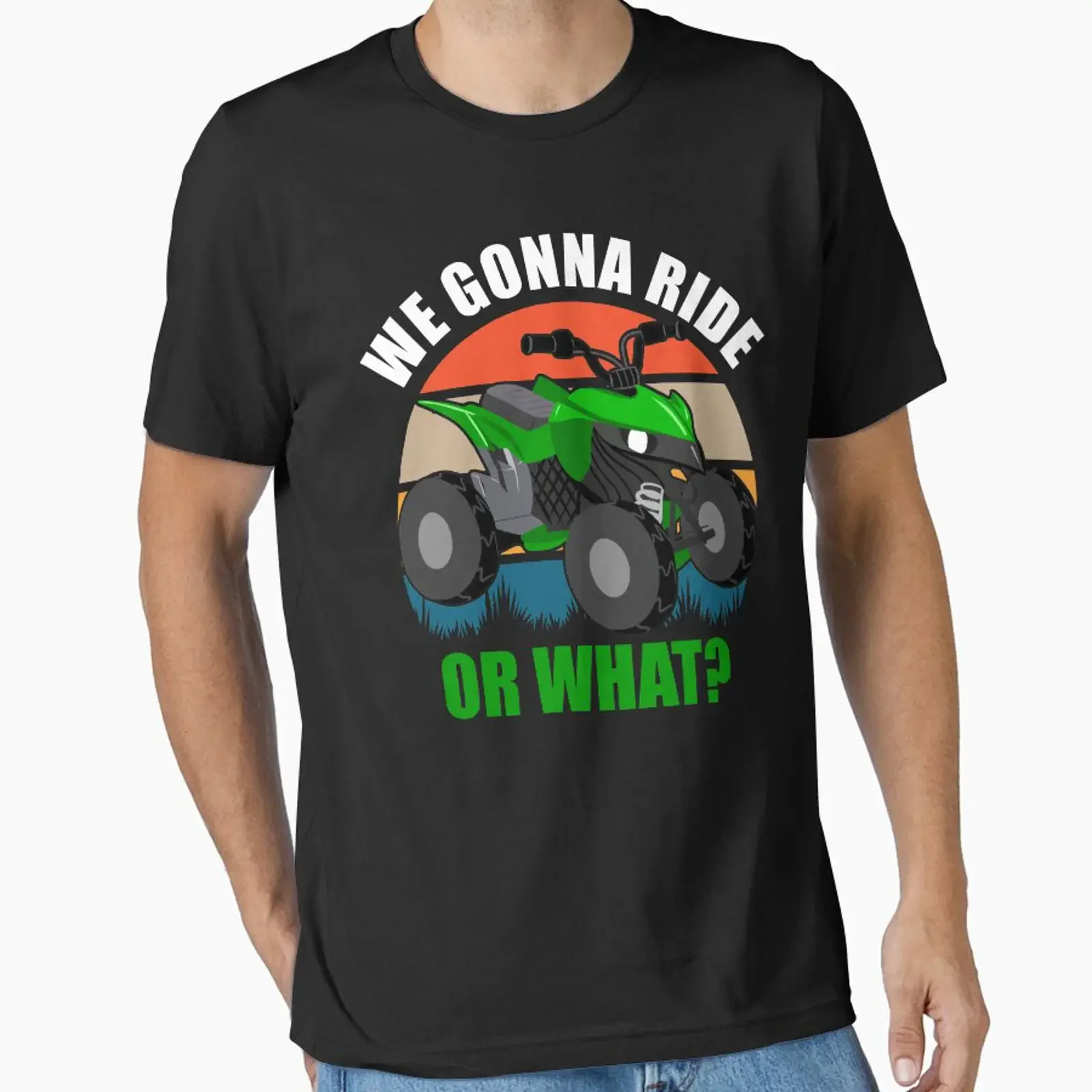 We Gonna Ride Or What ATV Quad designed and sold by curledup cat vintage Washed streetwear Top For Everyday Wear Unisex