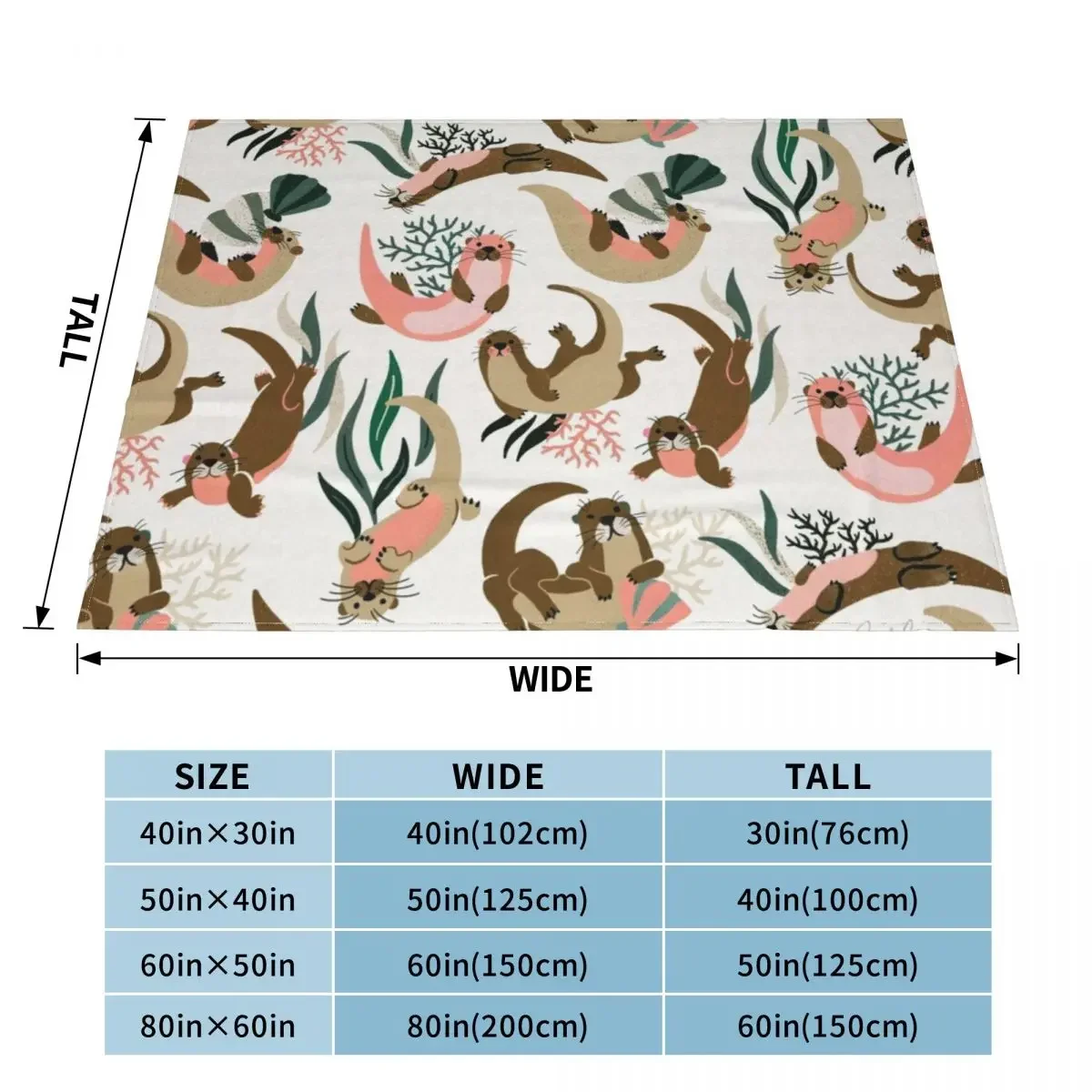 Otter Collection on White Throw Blanket Beach Thins Bed Blankets