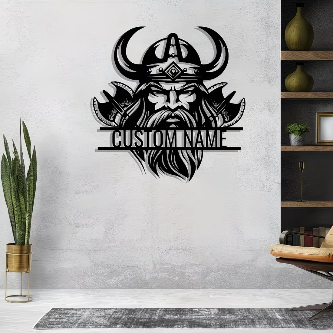 Custom Metal Viking Helmet Wall Decor, Legendary Decoration for Man Cave/Study/Wine Cellar, Exclusive Gift for Father'S Day