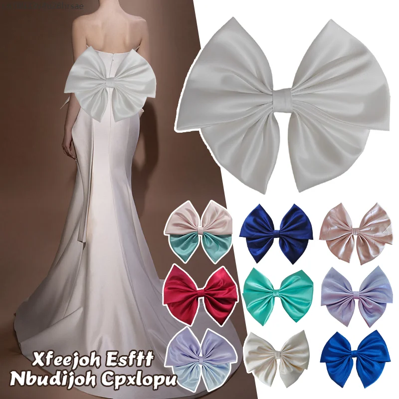 

Атласное платье с большим бантом, съемное свадебное платье невесты, аксессуары, платье для выпускного вечера «сделай сам», украшение сзади, бант