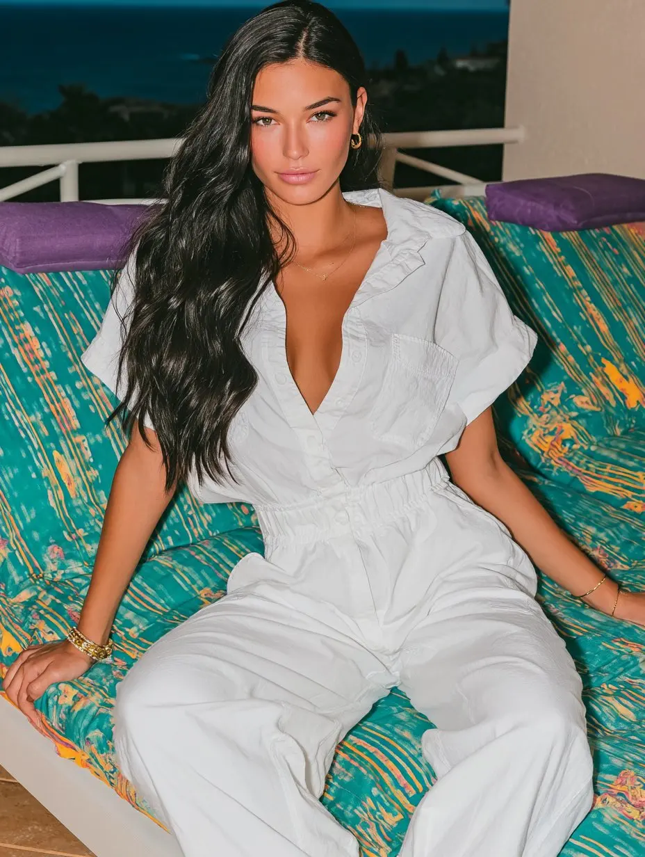 

Mia Muse Select Autumn Jumpsuits 2025 Women's Plain Short Sleeve Shirt Collar Pockets Wide Leg Office Lady Jumpsuits