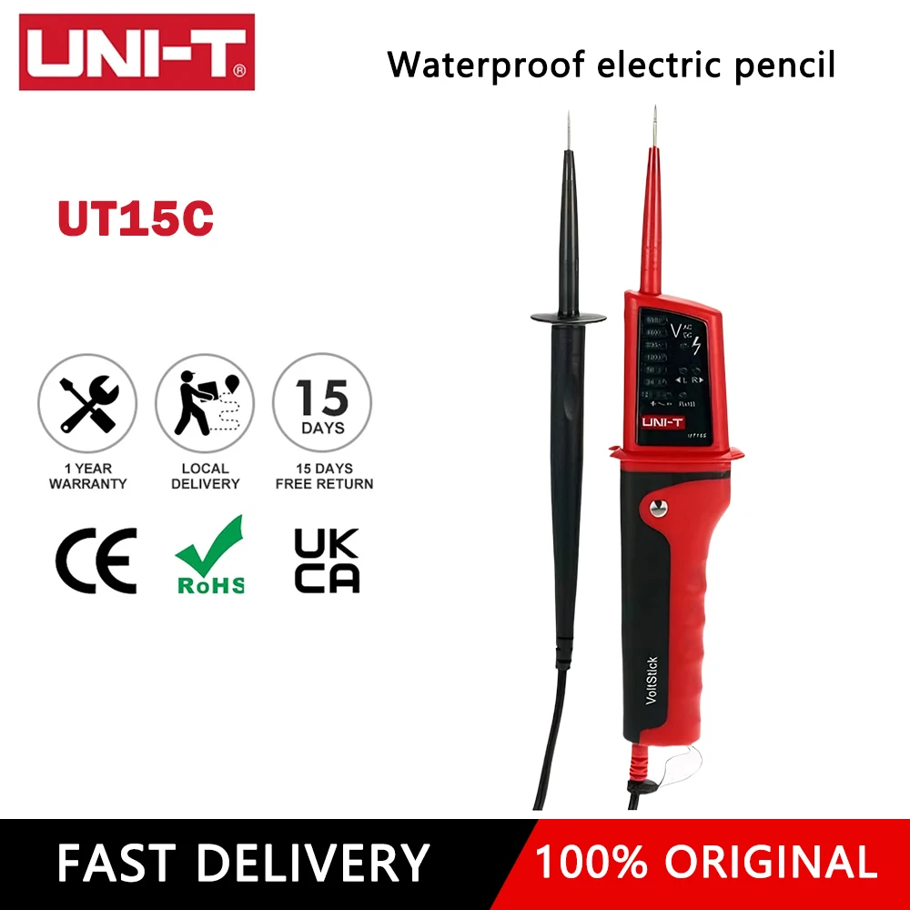 UNI-T UT15C Voltage Tester Probe Volt Indicator Meter Digital Multimeter Phase Sequence Continuity Voltage Detector