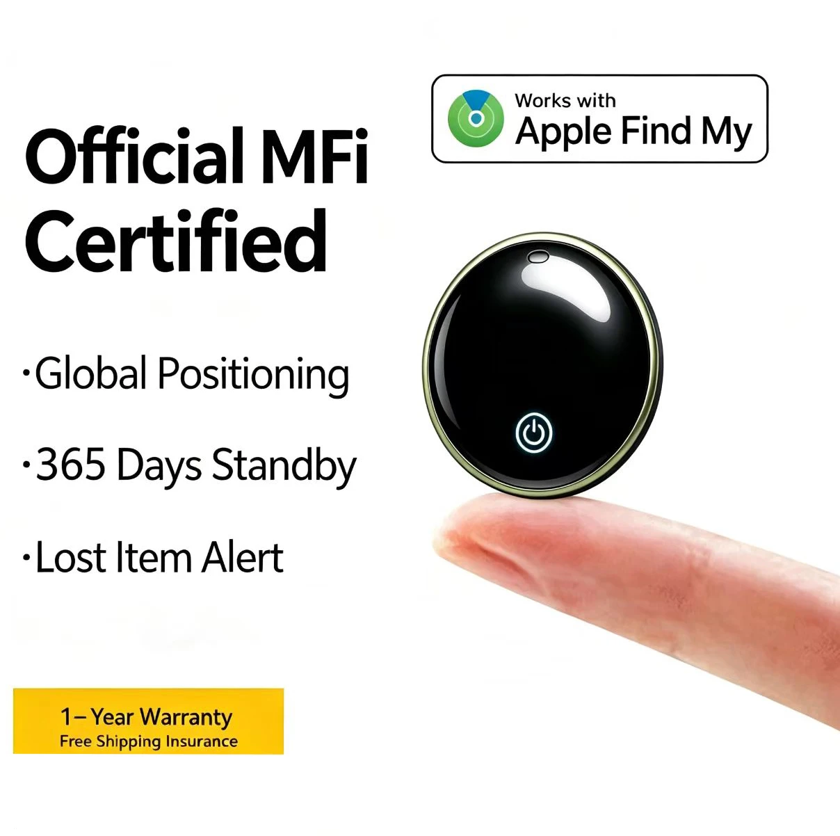 Popking AirTag Apple MFi Certified Tracker for Pets Collar & Bike | Anti-Lost Locator for Wallet iphone
