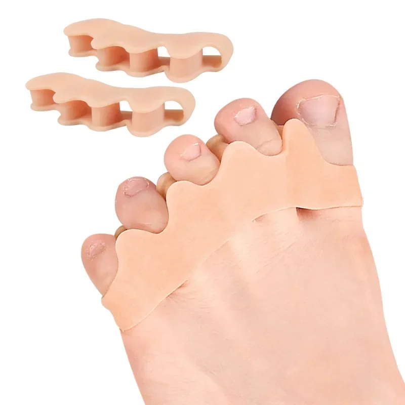 RHBJ 2pcs Toe Separator Corrector Soft Reusable Hallux Valgus Straightener Elastic Bunion Corrector Foot Care Tool for Adult