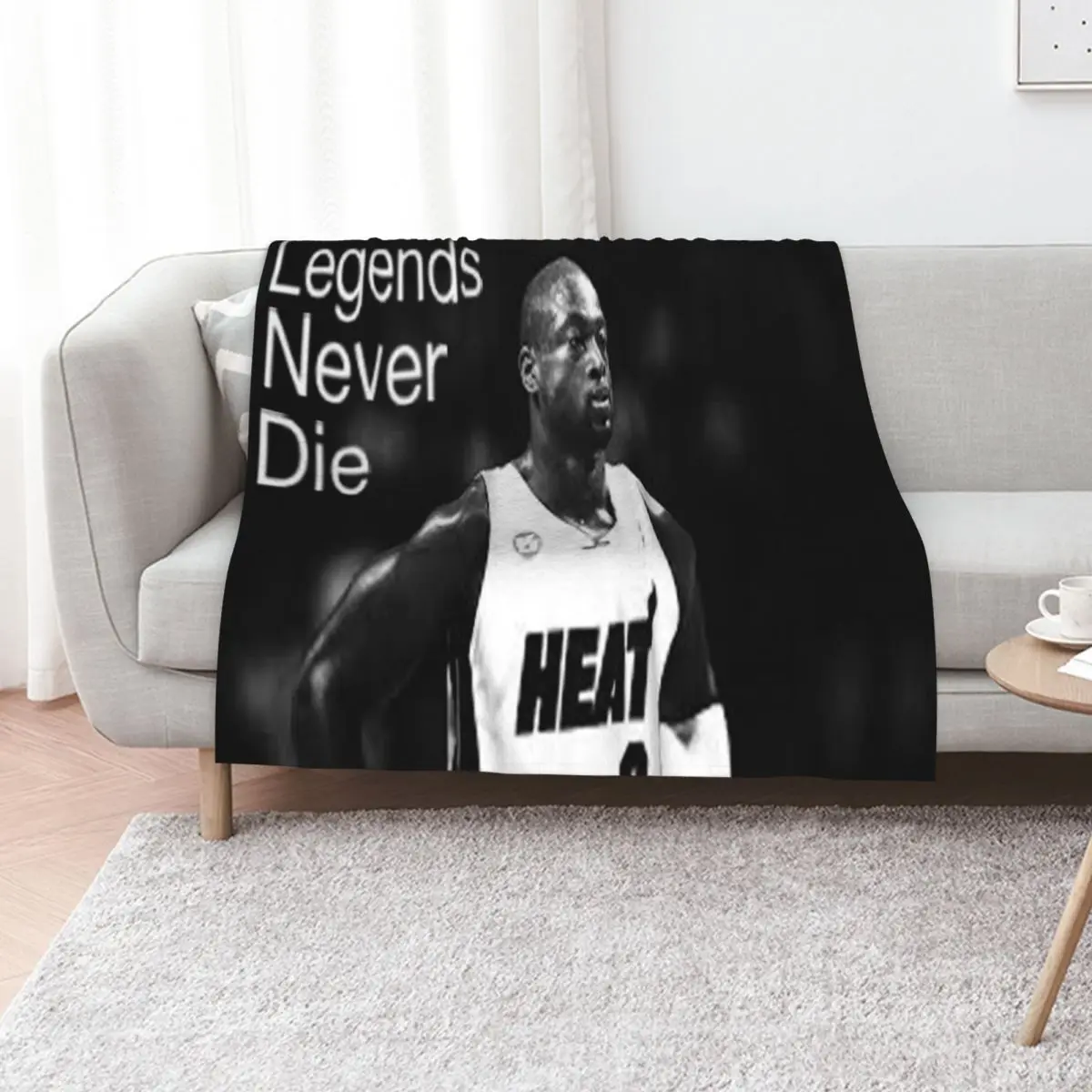 Dwyane Wade - Legends Never Die Throw Blanket Warm Plush Fuzzy Blanket for Living Room
