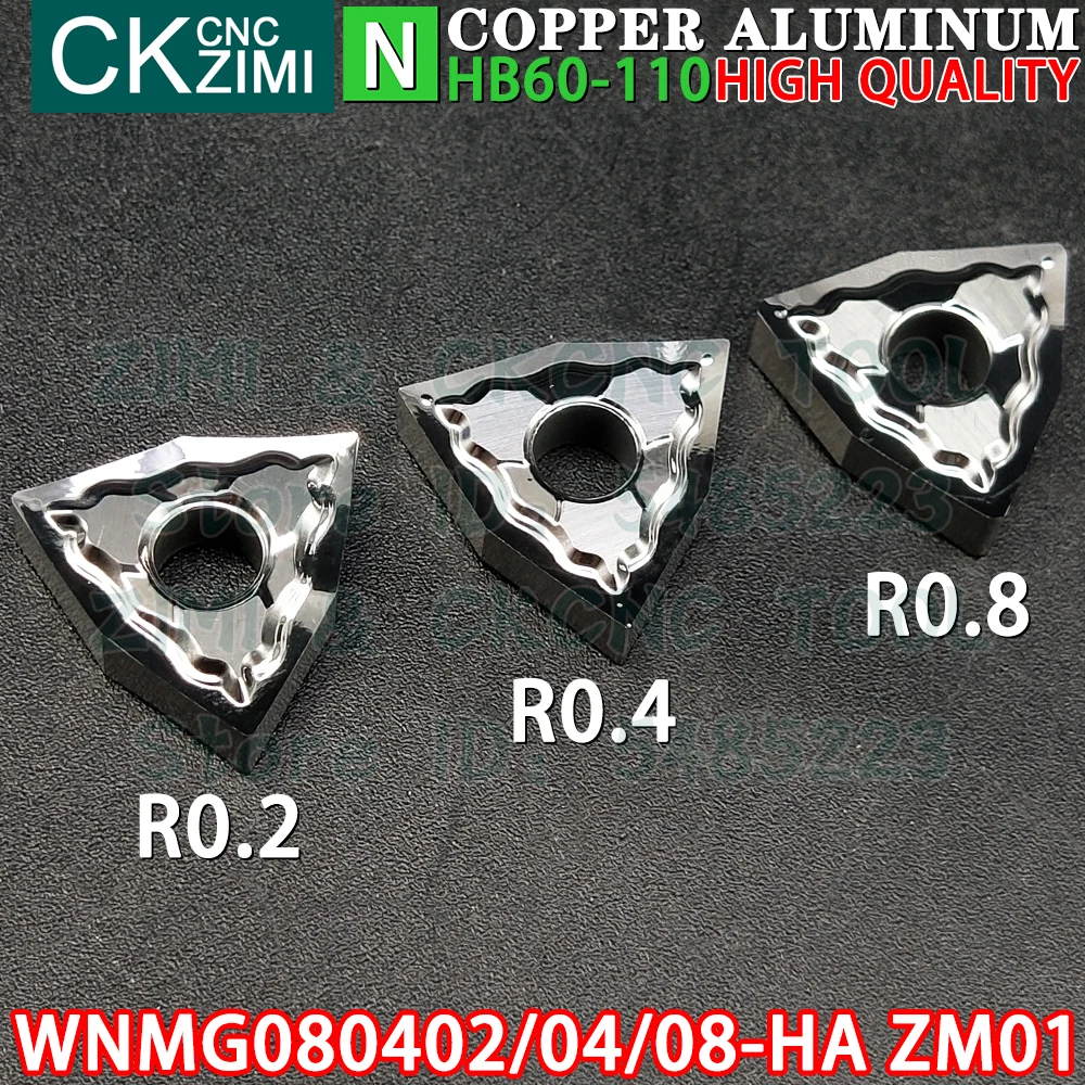 WNMG080402-HA ZM01 WNMG080404-HA ZM01 WNMG080408-HA ZM01 carburo inserti in alluminio tornitura inserti utensili WNMG0804 WNMG 0804 CNC meccanico metallo tornio utensili da taglio