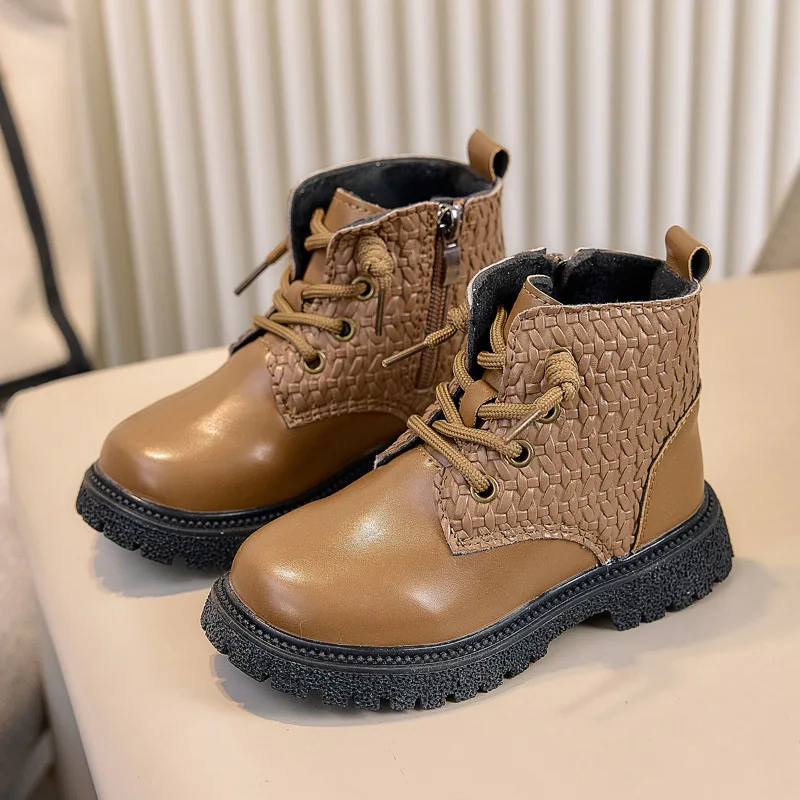 

Осенне-зимние ботинки принцессы на платформе, студенческие ботильоны с боковой молнией, детские ботинки для девочек