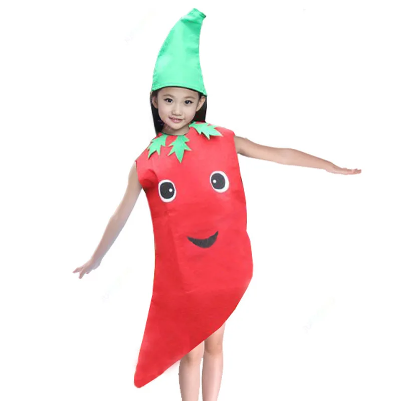 Children and Toddlers Carrot Costume Non-woven Fabric Vegetable Outfit Party Fancy Dress Parent Child Performance Costumes