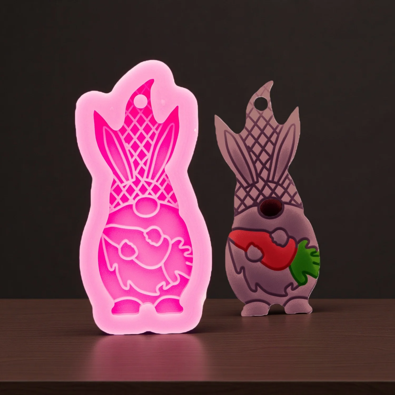 DIY Silicone Rabbit With Carrot Molds Epoxy Resin Easter egg Mold Jewlery Making Tools