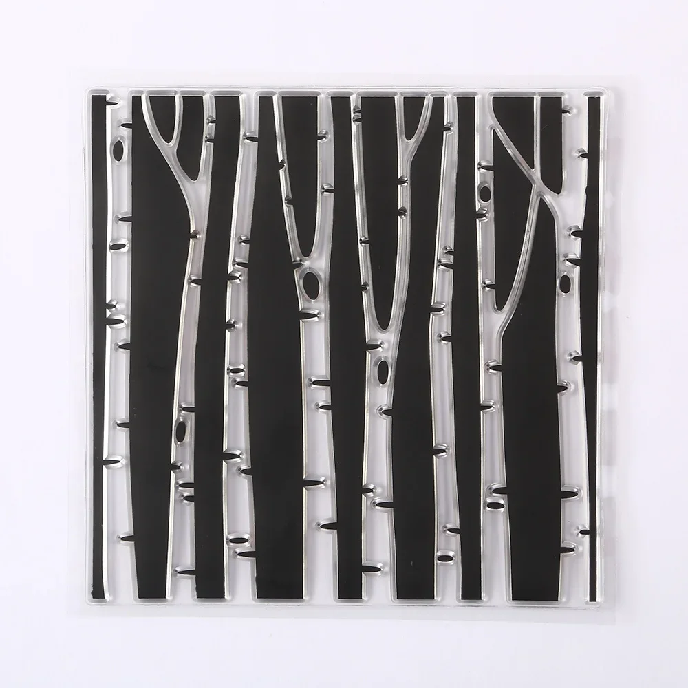 Tree Trunk Background BIRCH TREES CLEAR STAMPS DIY Scrapbooking Cards Album Paper Crafts Rubber Transparent Silicone Clear Stamp