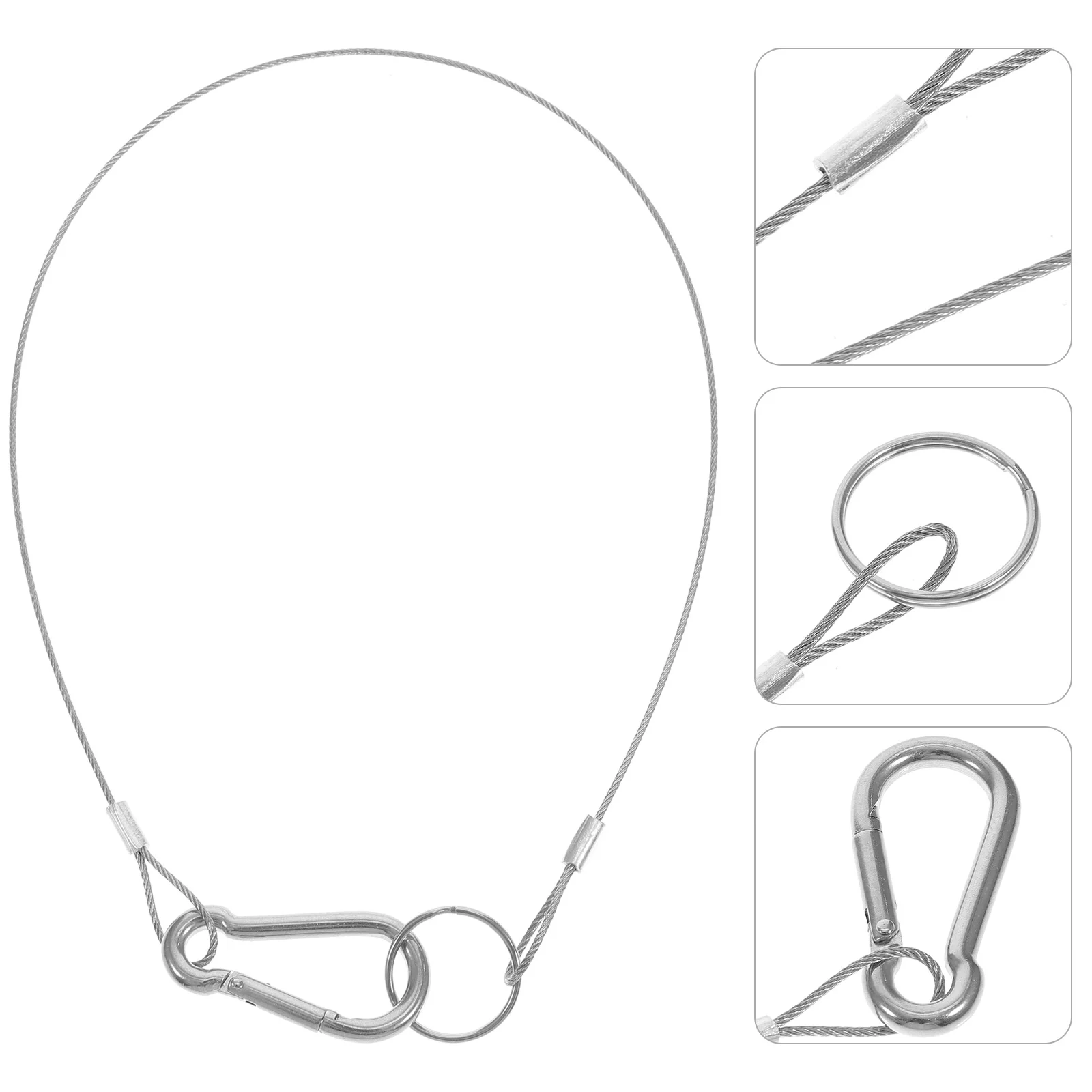 6 Pcs حفاظتی رسی Carabiner Lanyard Cable Tether میرین وائر سٹینلیس سٹیل ماہی گیری رسیاں