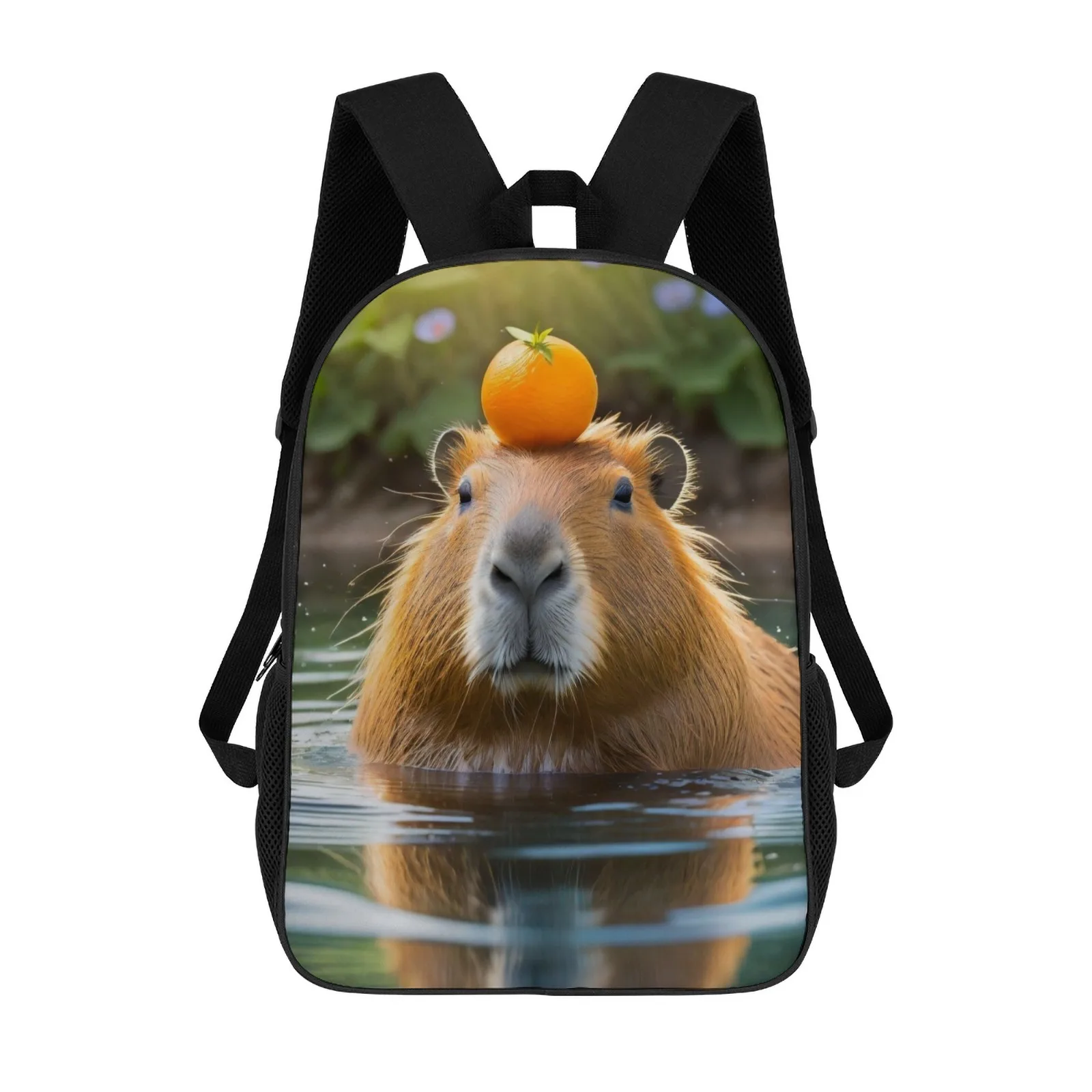 

Capybara с оранжевым 17-дюймовым школьным рюкзаком Mochila, школьная сумка, бирки для детей Bolsa Mochilas Mochilas De Hombre Bolso Bag Mochila