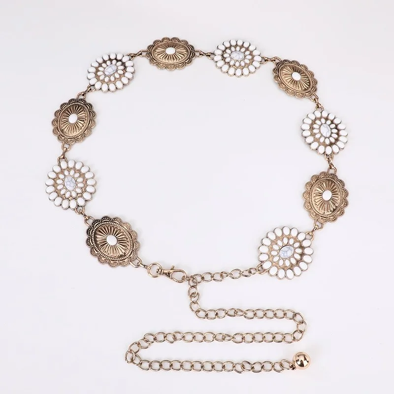 Heavyweight High-Quality Bohemian Ethnic Style Retro Waist Chain Alloy Skirt Decoration Belt Unique Personality Fashion Accessor