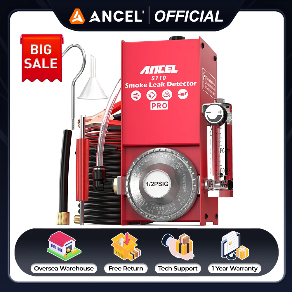 

ANCEL S110 PRO Car Smoke Leak Detector Inspection Tool Gas Pipe Leakage Analyzer Tester Machine Auto EVAP System Diagnostic Tool