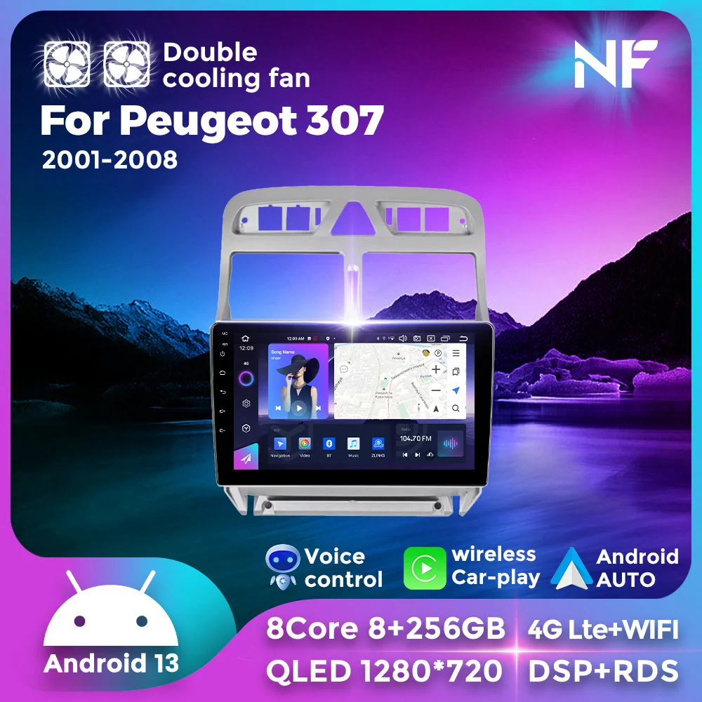 Navifly Wireless Carplay Android Auto Radio Car Intelligent Systems For Peugeot 307 307CC 307SW 2002-2013 Audio Video Player GPS