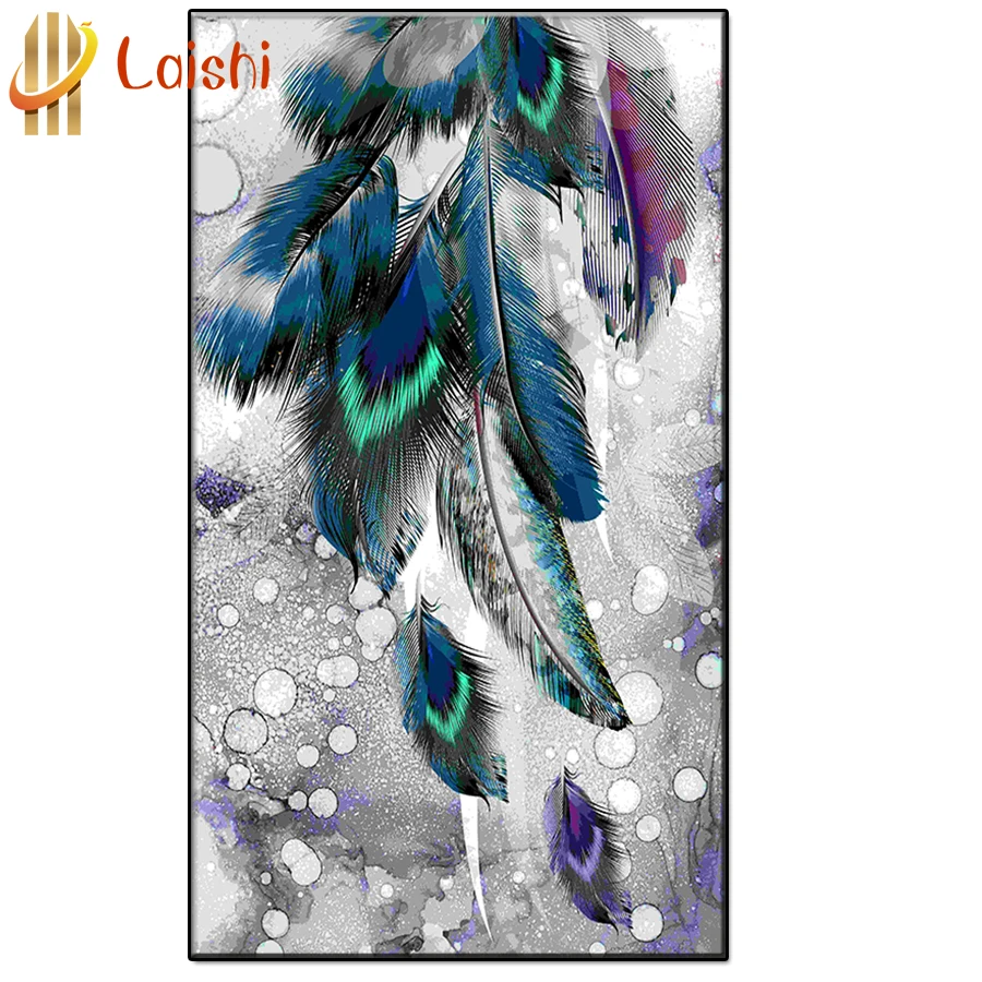 

Diy Large-size decorative painting, light luxury feathers Diamond Painting Art Diamond Picture Mosaic Gift Home Wall Decoration