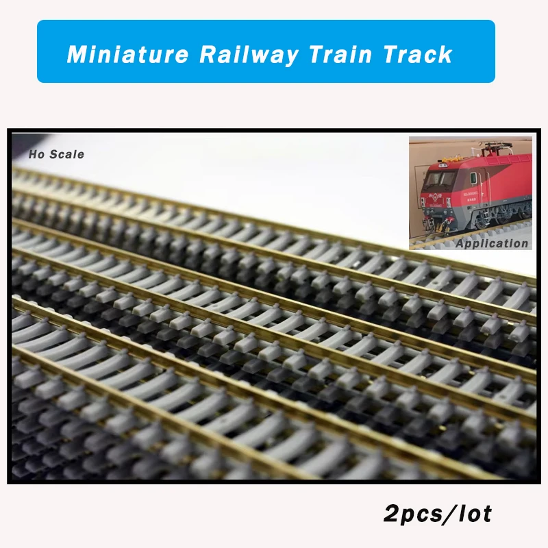 2Pcs Ho Scale Railway Train Cement Sleeper Track Model 1:87 Railroad Kits Toys Length Can Conduct Electricity for Diorama 50cm