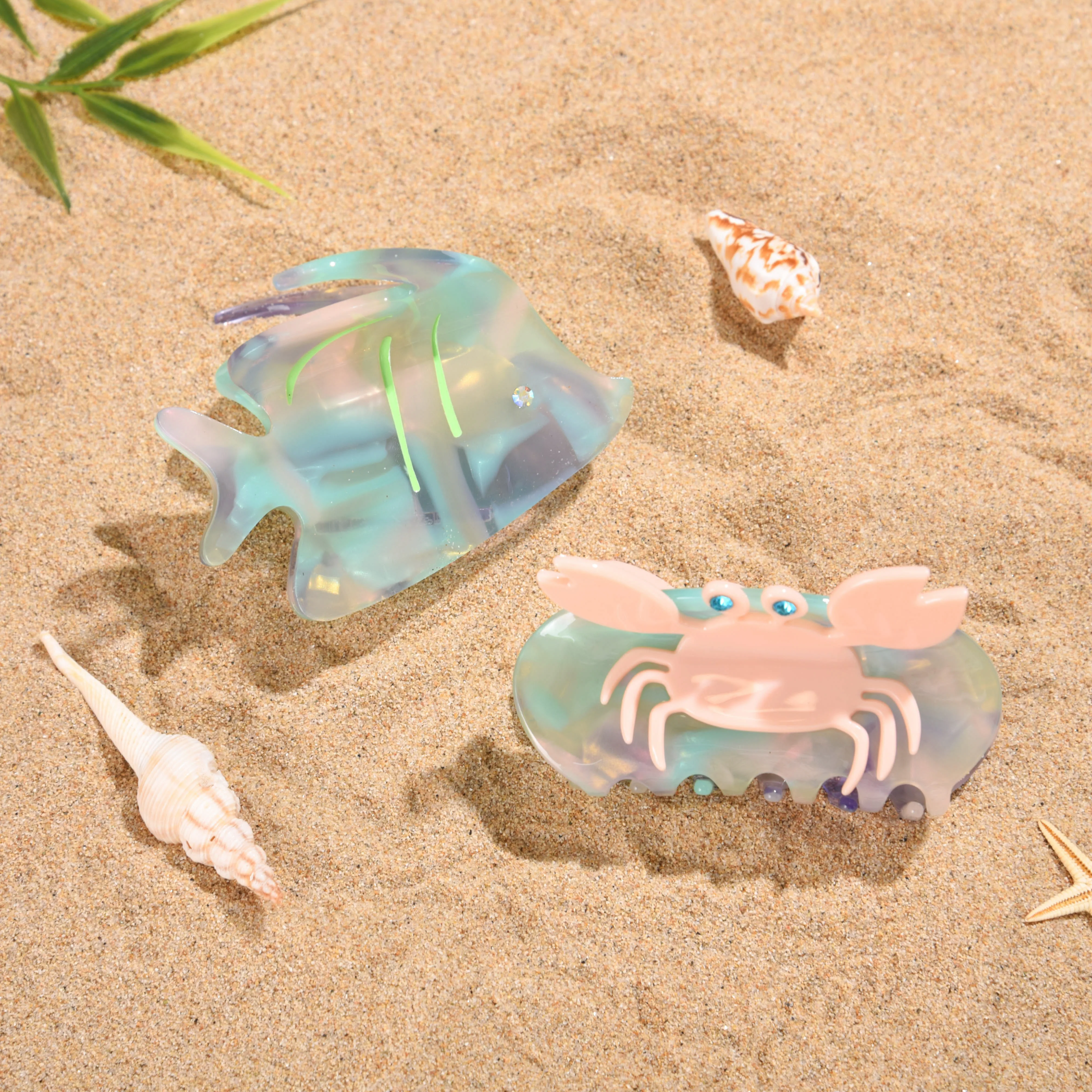 

Muweordy красочные заколки для волос в виде краба и рыбы, серия Ocean, ацетатные заколки с когтями, милые заколки в виде акулы с героями мультфильмов, аксессуары для волос для женщин и девочек