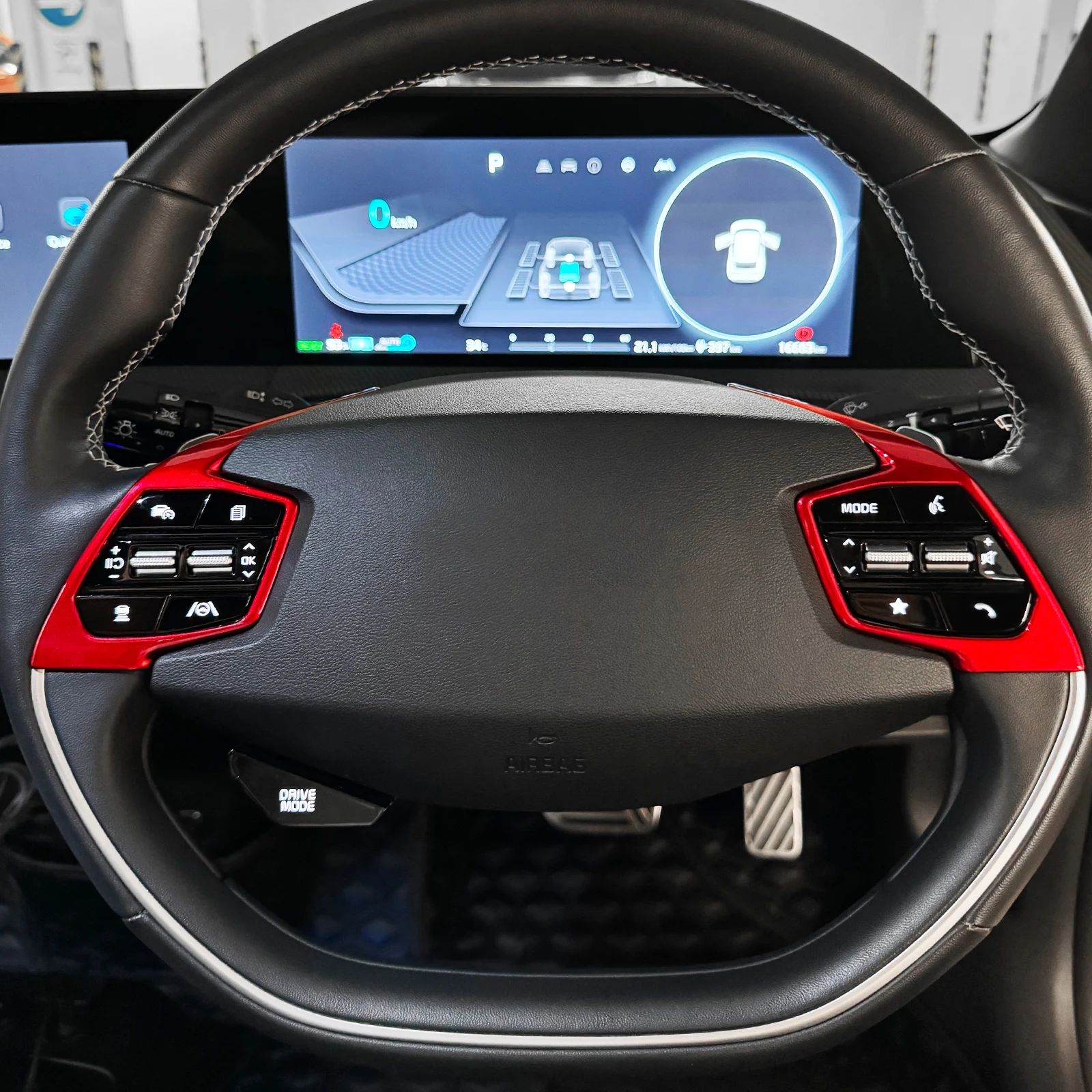 

For Kia EV6 2022-2024 Niro SG2 2023-2025 Inner Steering Wheel button Cover Trim Car Accessories