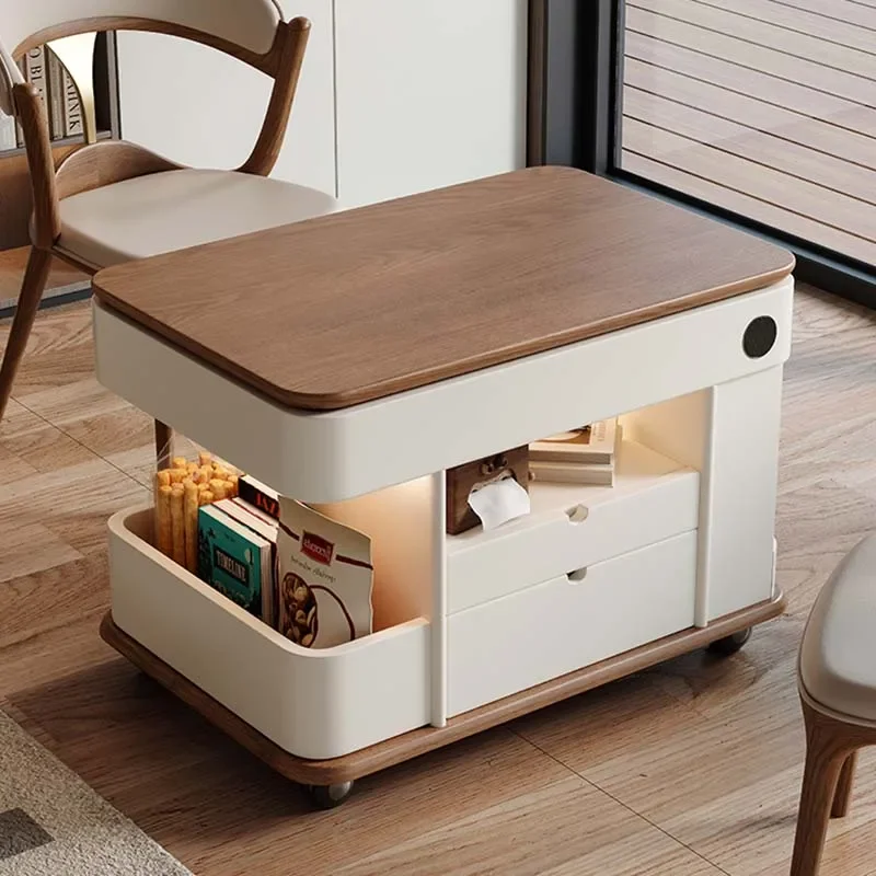 

Italian Adjustable Coffee Tables Design Storage Modern Wood Table Living Room Mobile Organizer Couchtisch Postmodern Furniture