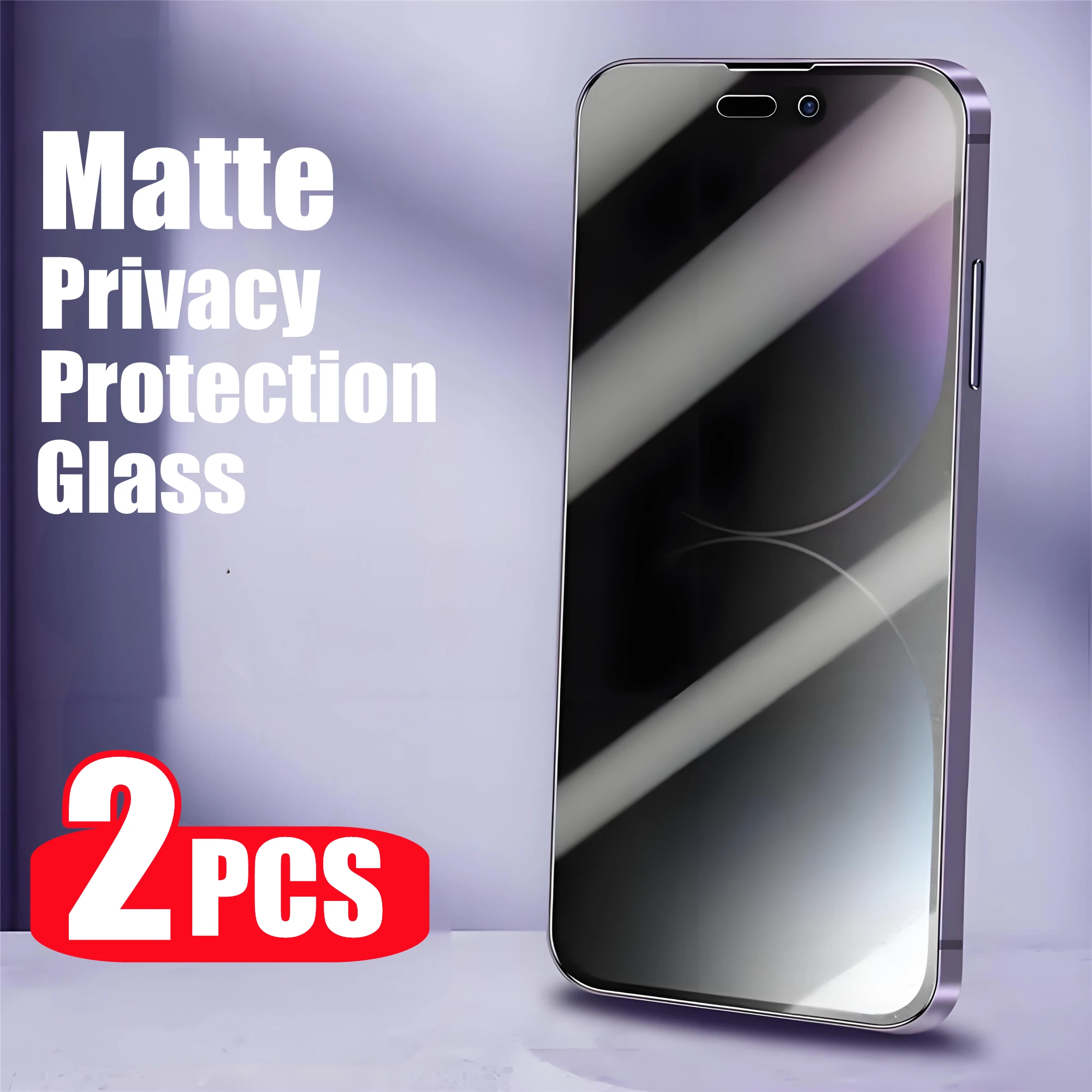 2PCS Privacy Matte Tempered Glass For iPhone 11 12 13 14 15 16 Pro Max Plus Protective Glass Anti Spy Peeping Screen Protector