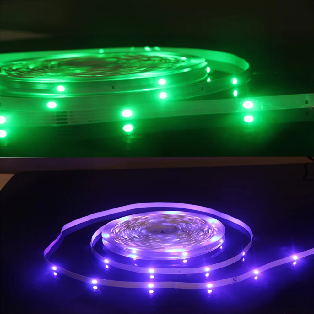 5M LED Strip Lights Computer Desk DIY Backlight 16 Leds/M 24 Key Remote Control Color ChangeTape Home Decoration