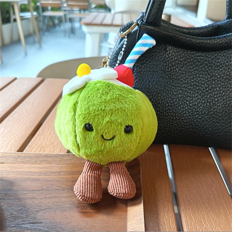 14cm 4-inch Cute Coconut Plush Doll Keychain Bag Filling Pendant Hanging Decoration Soft Toy for Bag Accessory