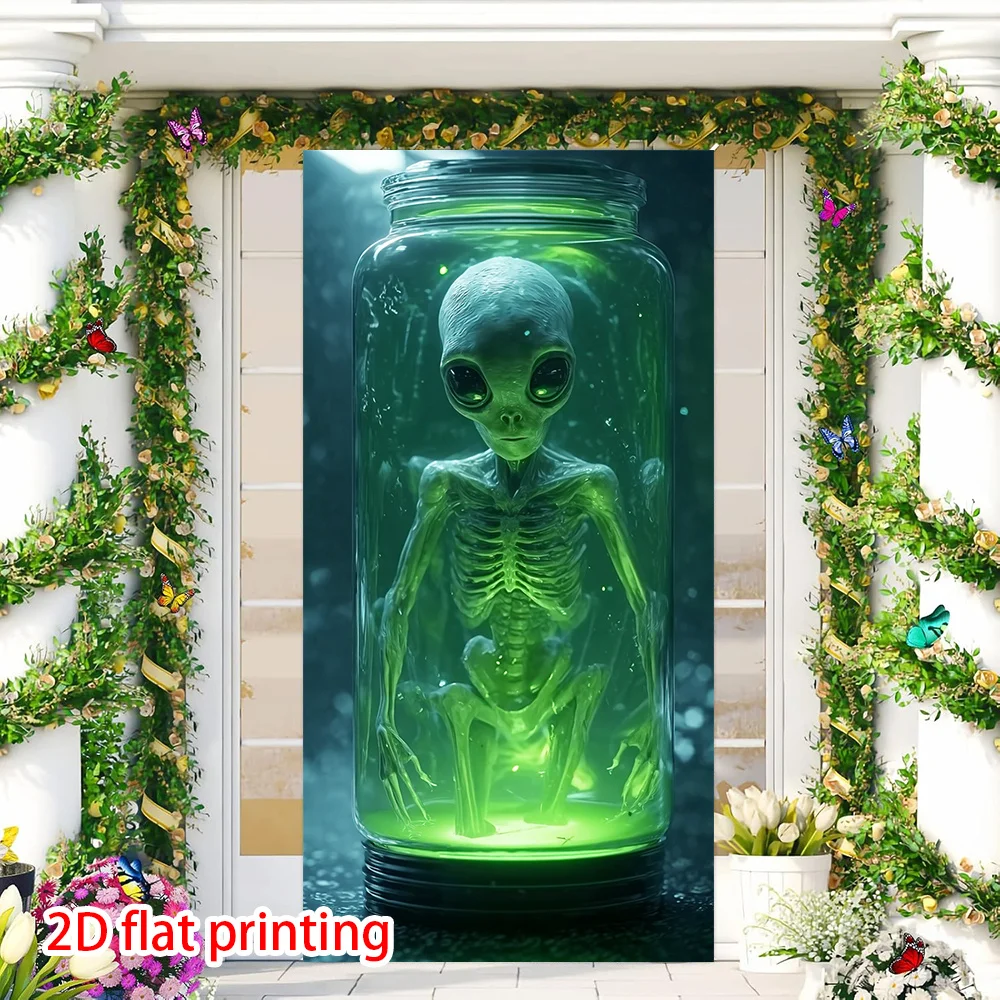 Ein 2D-Banner mit Alien-Motiven bedruckt. Geeignet für Wohnzimmer, Schlafzimmer und Aktivitäten im Innen- und Außenbereich. – Detail 6