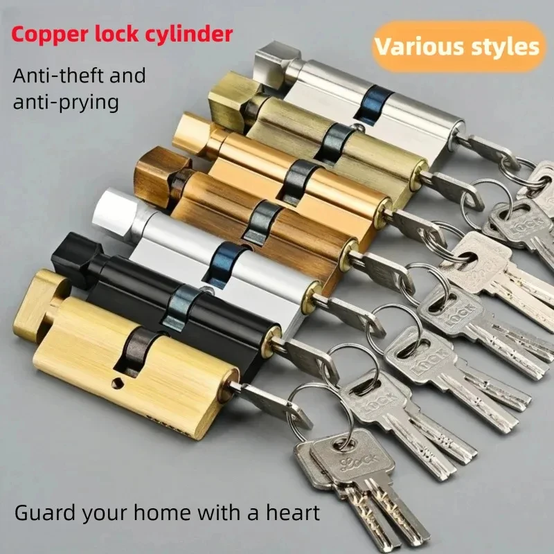 UPVC Anti Pick Door Lock Cylinder Aluminum Thumb Turn Cylinder 35/35 With 3 Keys