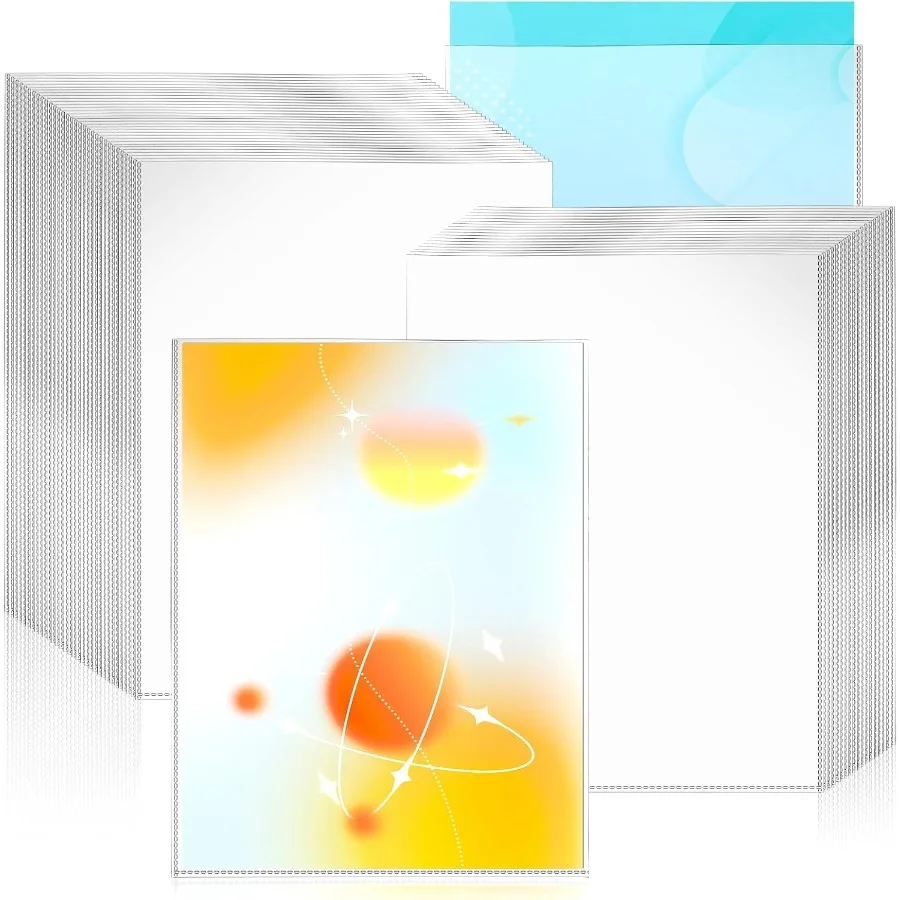 

100 упаковок защитных листов без отверстий. Размер букв 8,5 x 11 Прочные прочные защитные пленки для страниц без отверстий. Прозрачные защитные пленки с верхней загрузкой.