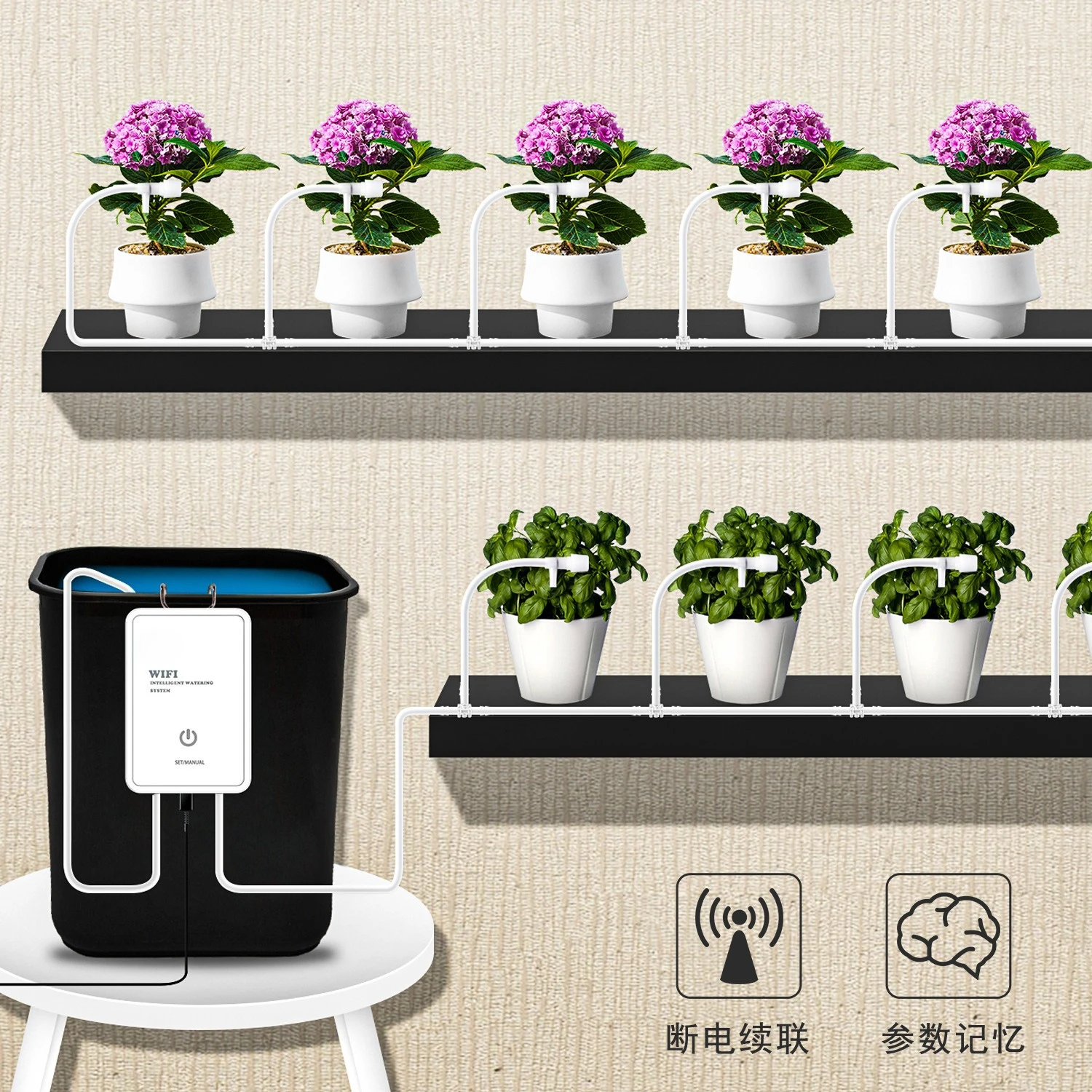 WiFi Automatic Watering Timer for Indoor Plants | Smart Drip Irrigation System Kit for Potted Succulents & Home Gardening