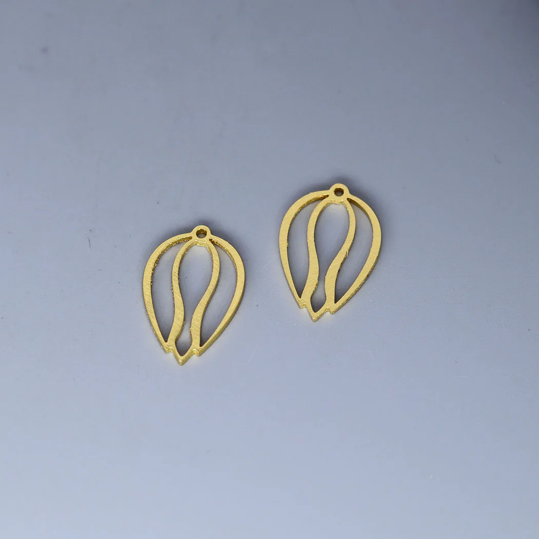 5pcs/lot Fashion Tulip Flower  Charm Pendants Making DIY Stainless Steel Handmade Finding Jewelry