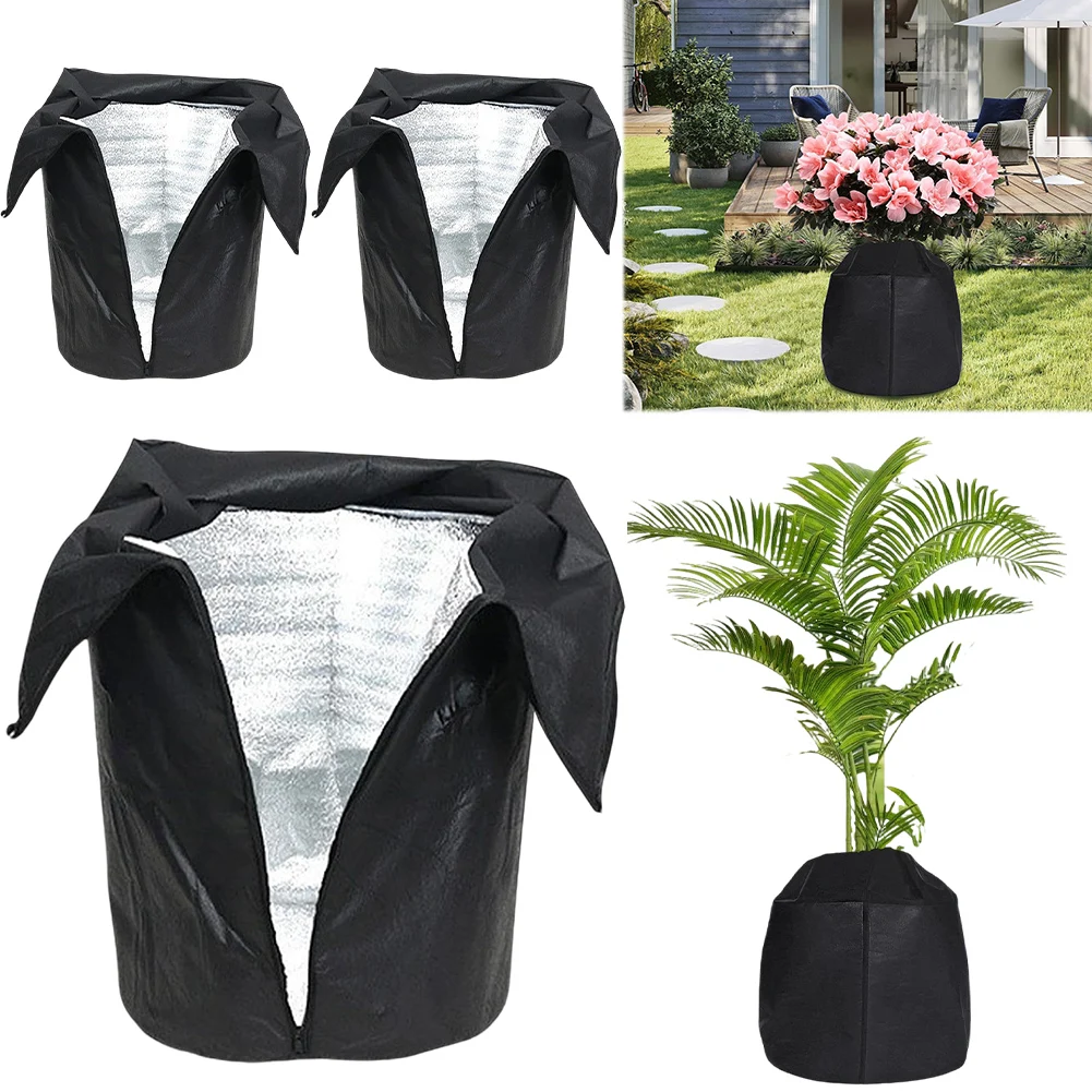 1/3 Pack Frost Protection Bags Potted Plants Protective Bag with Drawstring & Zip Thermal Pot Protection Garden Antifreeze Tools