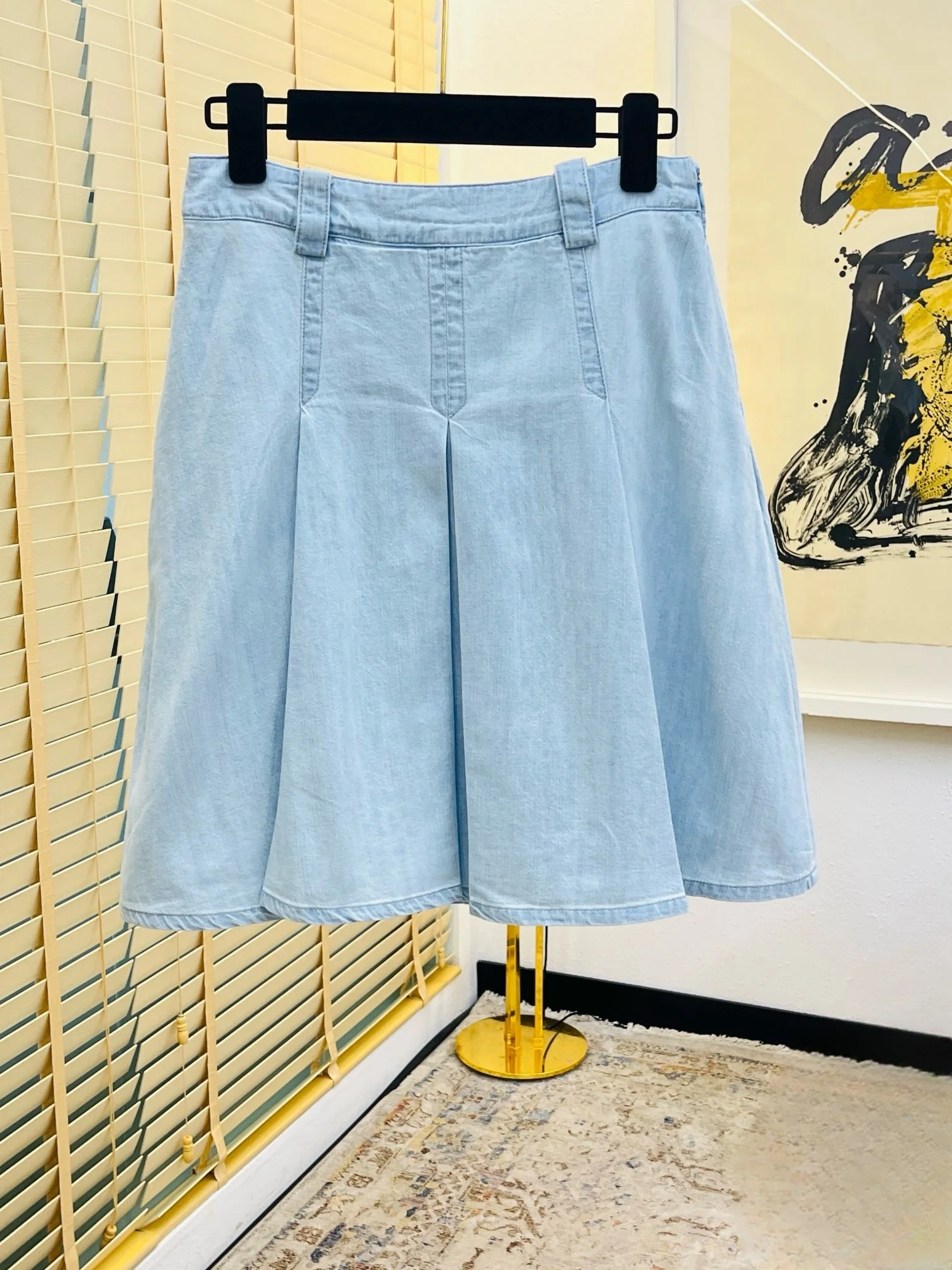 2024 Women's Clothing Low-rise pleated soft denim midi skirt Spring Summer New No.68