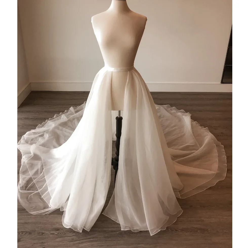 

Detachable Wedding Tulle Overskirt Bridal Tulle Overlay Skirt Long White Elegant Wedding Train Customized Detachable Skirt Women