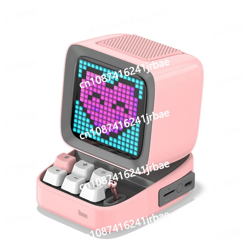 Retro Pixel Art Bluetooth Portable Speaker Alarm Clock DIY LED Display Board, Cute Gift Home Light