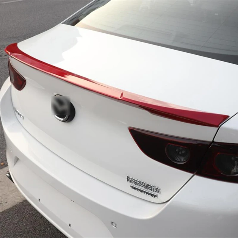 For Spoiler Accessories NEW Mazda 3 Sedan ABS Plastic Rear Lip Tail Wing Body Kit Refit  2019-2022 Year