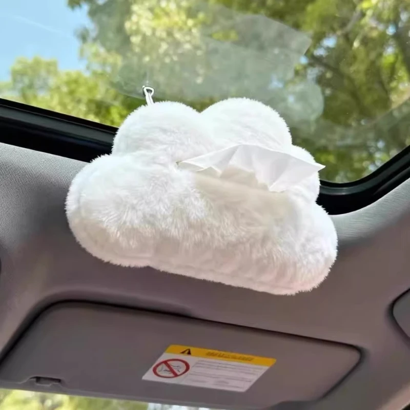 Cute Clouds Plush Tissue Box Car Creative Box Paper Portable Desktop Decorative Ornaments Accessories