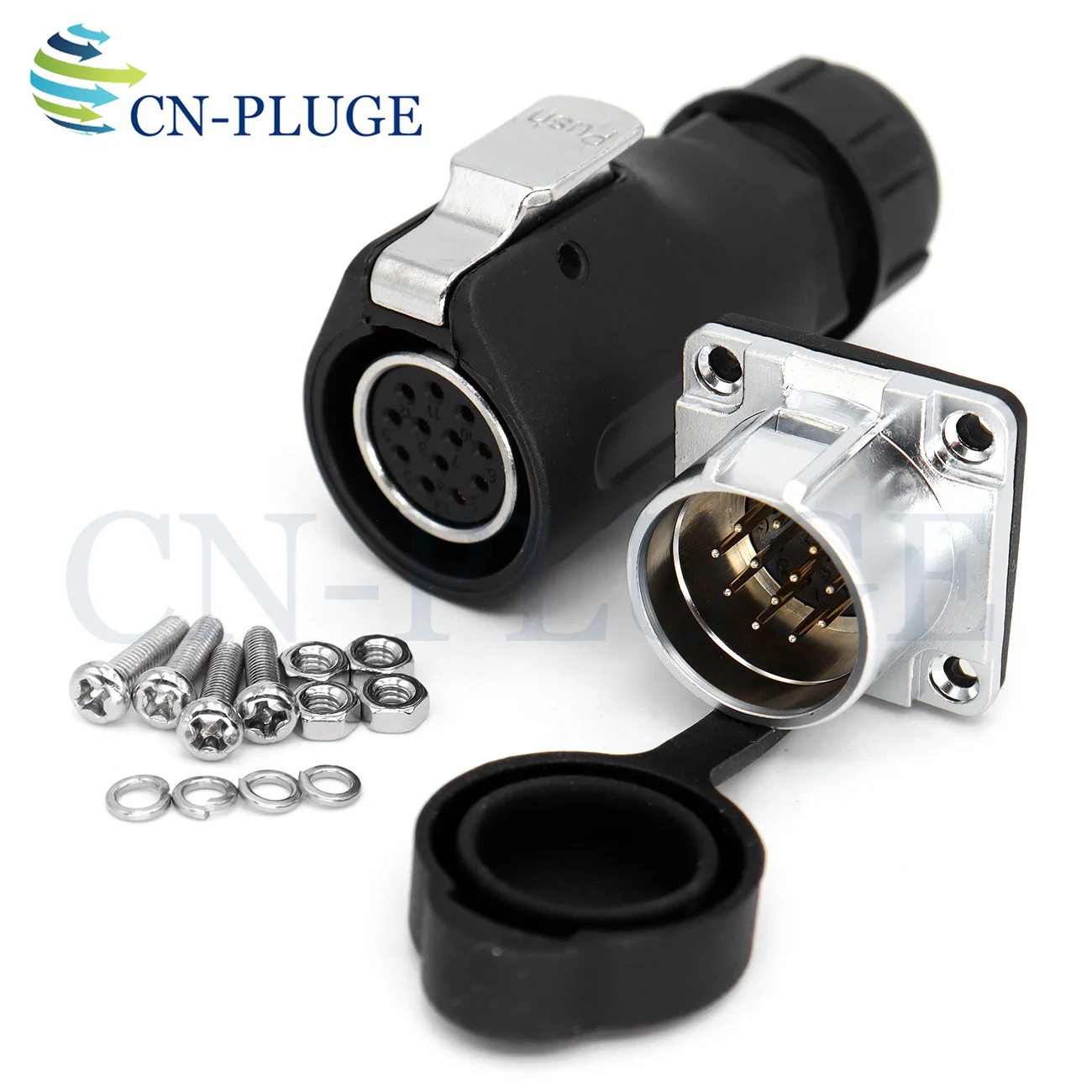 XHP20, IP67 2 3 4 5 67 8 9 10 12-Pin Waterproof Electrical Connector Square Panel Mounting Power Male Socket Aviation Plug