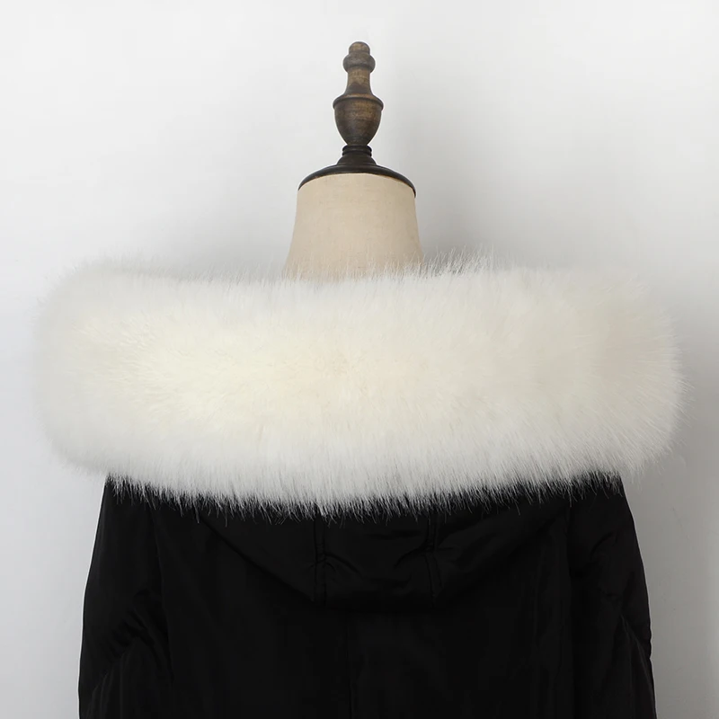 Frauen Faux Fuchs Pelz Kragen Schal Furry Pelz Kragen Für Winter Mantel Kapuze Pelz Decor Gefälschte Pelz Schal Parkas Mantel pelz Kragen Schals