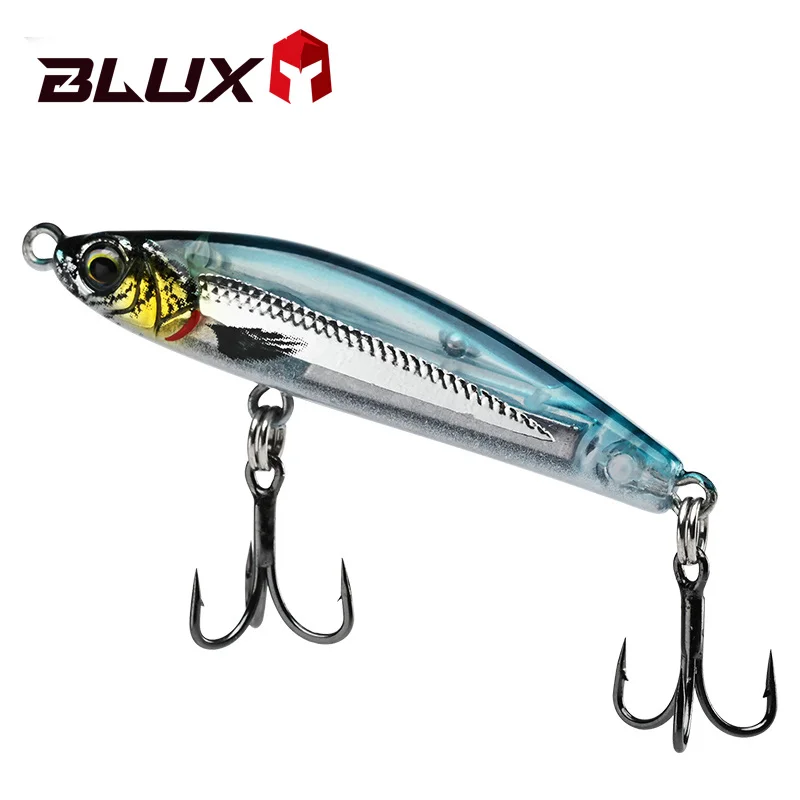 Blux exílio 50 afundando gravidade lápis pesado vara isca de pesca 50mm 8g água salgada lipless minnow wobbler plástico duro isca