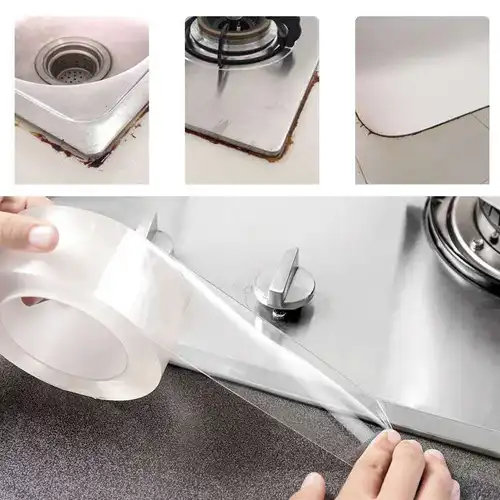 Imagen 2 del producto Cozina baño ducha impermeable a prueba de moho cinta fregadero baño tira de sellado cinta autoadhesiva impermeable Nano cinta