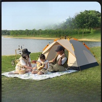 Outdoor tent camping portable tent for 2-3 people, mosquito and rain proof, fully automatic double door quick opening tent