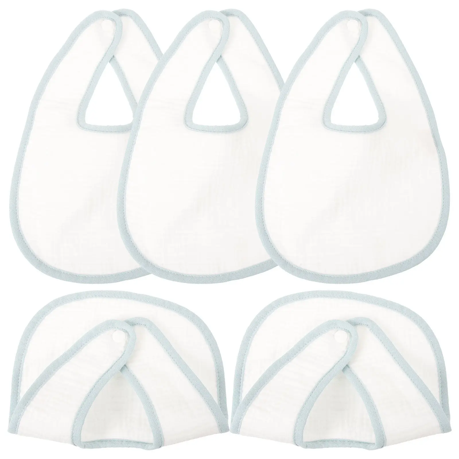 

5Pcs Cotton Baby Bibs Soft Skin-Friendly Reusable Washable Feeding Teething Drooling Bibs for Infants Toddlers Unisex White