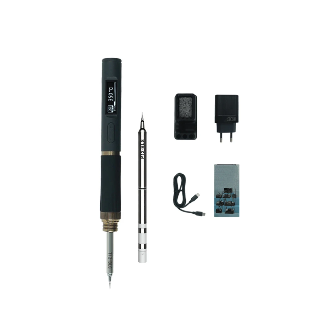 Wireless Rechargeable Soldering Iron with Real Time Digital Display for Circuit Board Repair T12 245 210 115 Tips